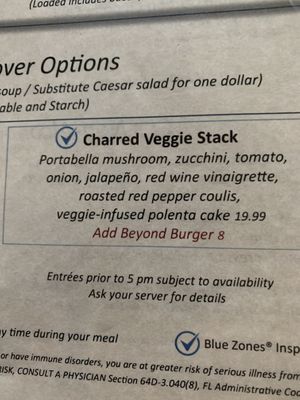 Menu Sample at CJ's on the Bay in Marco Island