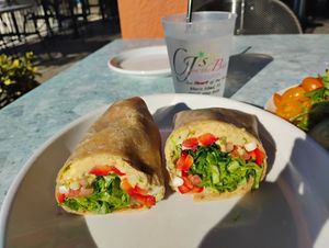 Veggie wrap (but with no mushrooms) at CJ's on the Bay in Marco Island