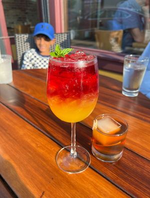Cocktails! A sangria and an Old Fashioned  at Salt of the Earth in Fennville