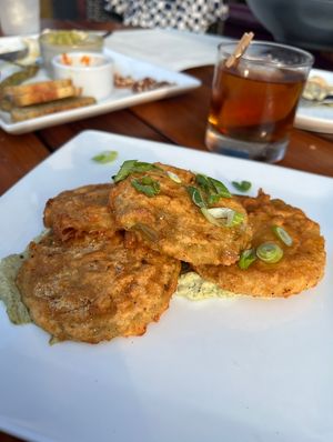 Fried green tomatoes  at Salt of the Earth in Fennville