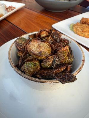Fried Brussels sprouts with maple-balsamic glaze   at Salt of the Earth in Fennville