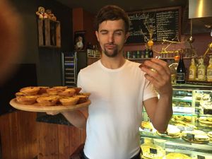 Bensel with portuguese Pastéis de Nata at Bensel & Gretels in Rostock