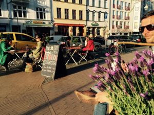 Outdoor seating Besnel & Gretels spring time 2015 at Bensel & Gretels in Rostock