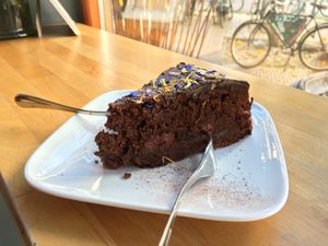 vegan chocolate-cherry-cake  at Bensel & Gretels in Rostock