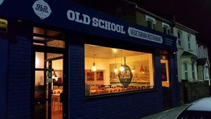 Outside at Old School Vegetarian Restaurant in South West London
