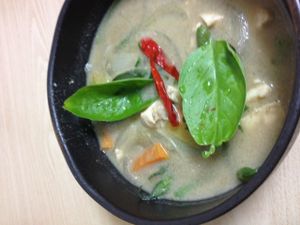 Green Curry with Tofu & Vegetables.
Coconut milk used instead of dairy milk.  at Thanyaporn in Takayama