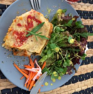 lasagna with lentilles! so fresh and so tasty! at Aloha Cafe in Santana