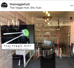 Front of the cafe at Thai Veggie Hutt in Hobart