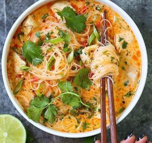 Home style LAKSA at Thai Veggie Hutt in Hobart