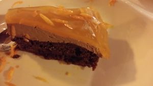 orange choc-mousse cake at Vegan House in Torre Di Mosto