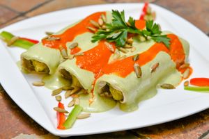 Vegan Papadzules at Bio-Organicos in Playa Del Carmen