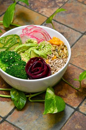 Poke bowls at Bio-Organicos in Playa Del Carmen