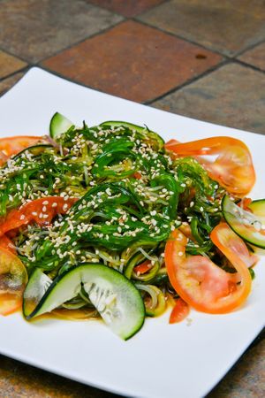 Sea weed salad at Bio-Organicos in Playa Del Carmen