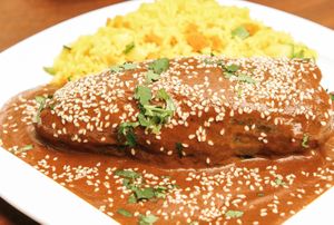 Vegan chile relleno at Bio-Organicos in Playa Del Carmen