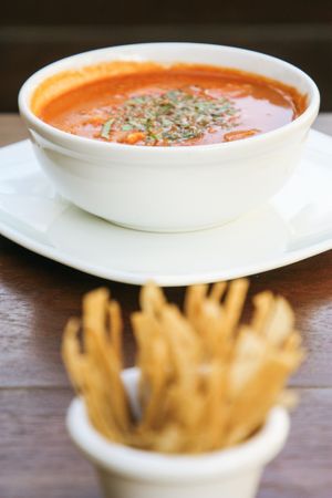 vegan tortilla soup at Bio-Organicos in Playa Del Carmen