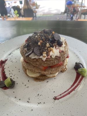 Vegan pancakes at Bio-Organicos in Playa Del Carmen