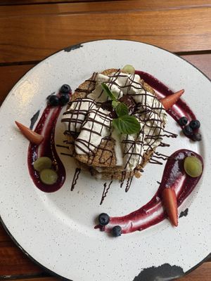 Vegan pancakes  at Bio-Organicos in Playa Del Carmen