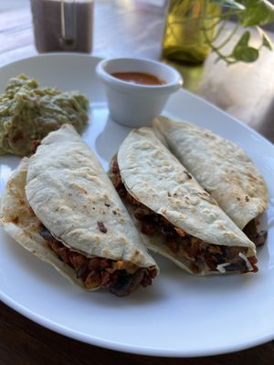 Tres Quesadillas, it was OK.   at Bio-Organicos in Playa Del Carmen