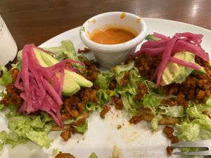 Panuchos Yucatecos (comes with 3)  at Bio-Organicos in Playa Del Carmen