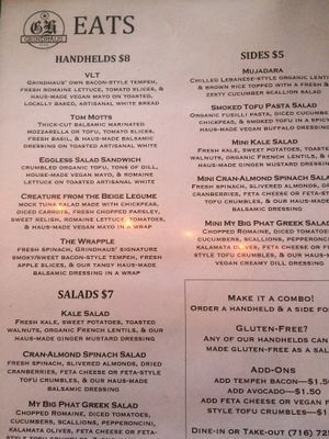Menu 2017 b at Grindhaus Cafe in Buffalo