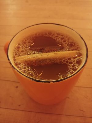 Delicious apple cider at Grindhaus Cafe in Buffalo