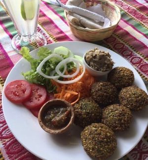 Great falafel plate. at Shanti Shanti in San Pedro La Laguna