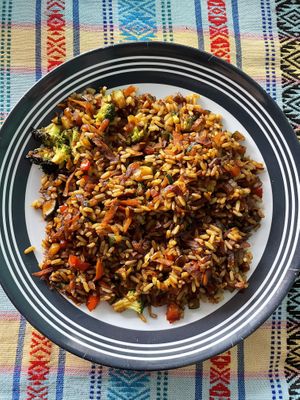 Special rice 50Q  at Shanti Shanti in San Pedro La Laguna