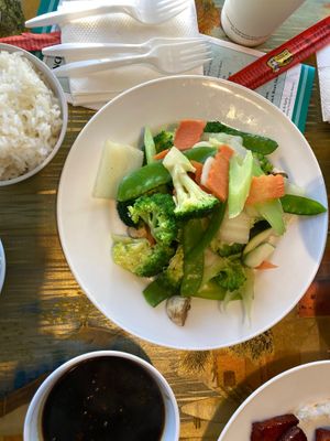 steamed mix vegetables at China Garden  in Rye