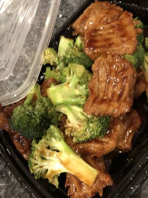 "Beef" and broccoli!  at China Garden  in Rye