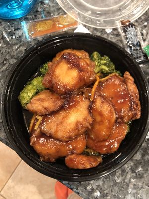 Orange "chicken" at China Garden  in Rye