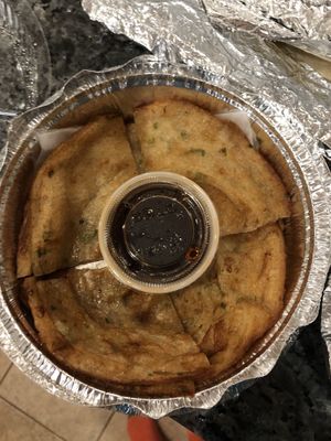 Delicious scallion pancakes! at China Garden  in Rye