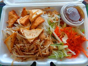 Sate Tofu with Vermicelli. Filling and fresh, but they could have used more peanuts. There was only maybe 1 tsp of them.  at Bowl of Pho in Woodmere