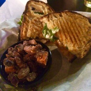 Squawker Texas Ranger with chipotle black bean and sweet potato side at The Nile in Mesa