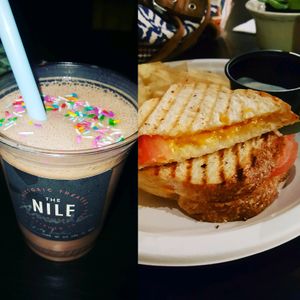 Grilled Cheese with tomato and a chocolate shake at The Nile in Mesa