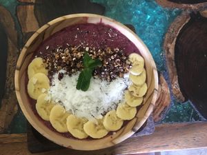 Smoothie bowl.  Delicious! at Atman Kafe in Ubud