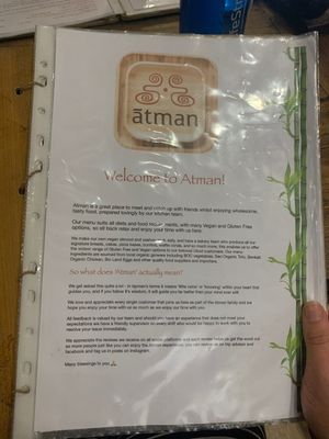 Menu  at Atman Kafe in Ubud