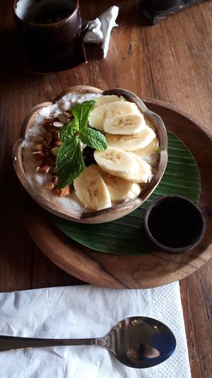Coconut porridge  at Atman Kafe in Ubud
