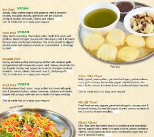 menu page 6 (sent from restaurant upon request) at Shri Balaji Bhavan in Houston