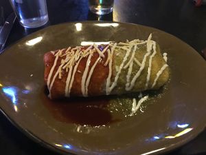 Huge vegan “wet” burrito.  at Hussong's Cantina - Boca Park in Las Vegas