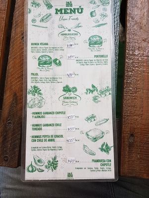 back menu at The Green House in Tijuana