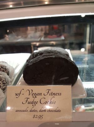 vegan fudge cookie at Brewed Awakening in Regina
