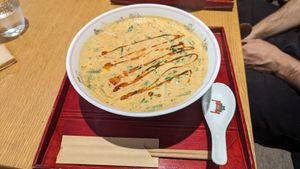 Spicy Ramen at Merrymomo in Osaka