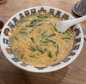 Spicy ramen!!!!  at Merrymomo in Osaka