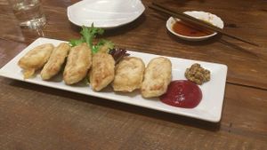 Fried tempeh at Merrymomo in Osaka