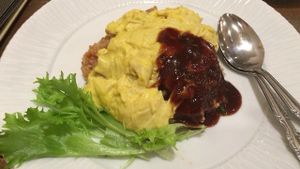 Yuba rice omelette at Merrymomo in Osaka