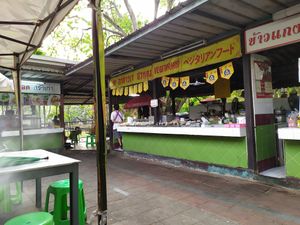 What the stall looks like at Lumpini Park Morning Market Stall in Bangkok