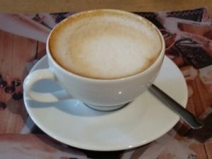 cappuccino with coconut milk at Legal Cakes in Warsaw