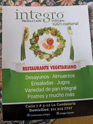 Flyer at Restaurante Integro in Bogota