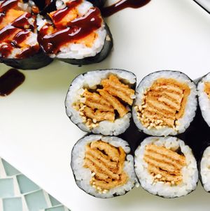 inari and sweet potato rolls  at Sushi 86 in Cleveland