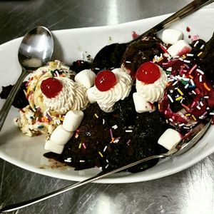 Banana Split made was our award-winning cashew based ice cream at Cosmic Treats in Toronto